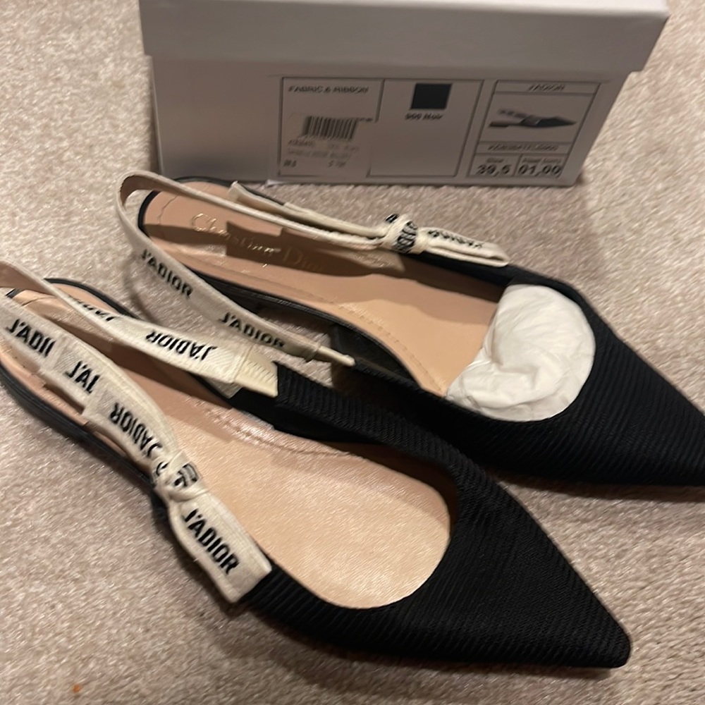 Dior Fabric and Ribbon flats.